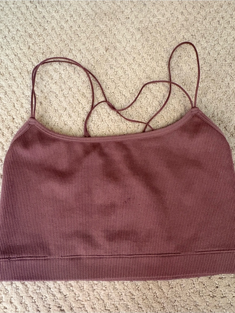 Gilly Hick's Women's Ribbed Strappy Crop Cami in Mauve